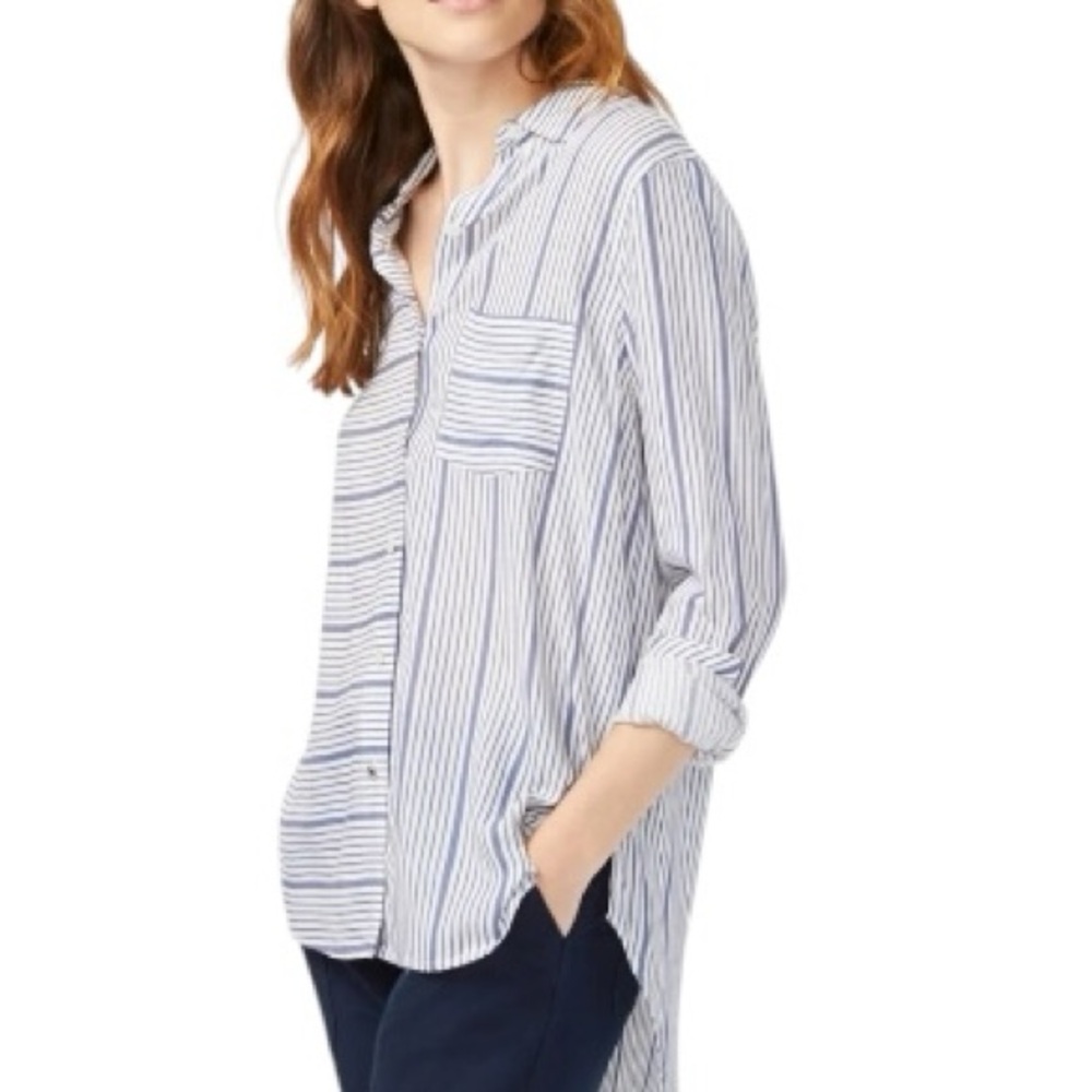 Nautica Weekend Striped Button-Up Shirt. Soft Cotton.